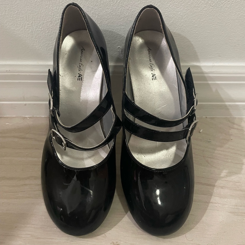 American Eagle Outfitters Girl  Black Mary Jane Shoes